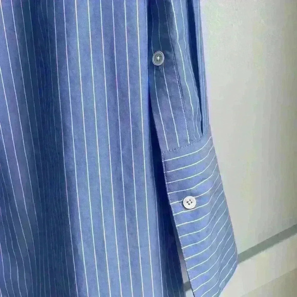 Aritzia Babaton Blue White stripes Carleton Poplin Shirt Dress Tunic size M - Picture 11 of 13
